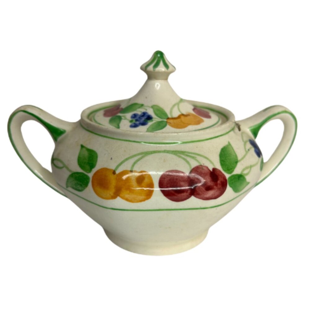 Vintage Royal Tudor Ware Barker Brothers Hand-Painted Sugar Bowl – Fruit and Flo